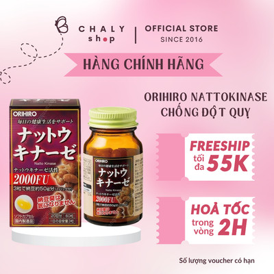 Viên chống đột quỵ & phục hồi sau tai biến Nattokinase Orihiro 60 viên Nhật