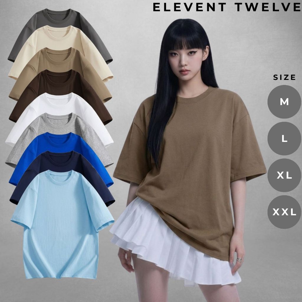 Áo thun nam nữ Elevent Twelve 100% cotton cao cấp, áo thun oversize trơn basic unisex form rộng