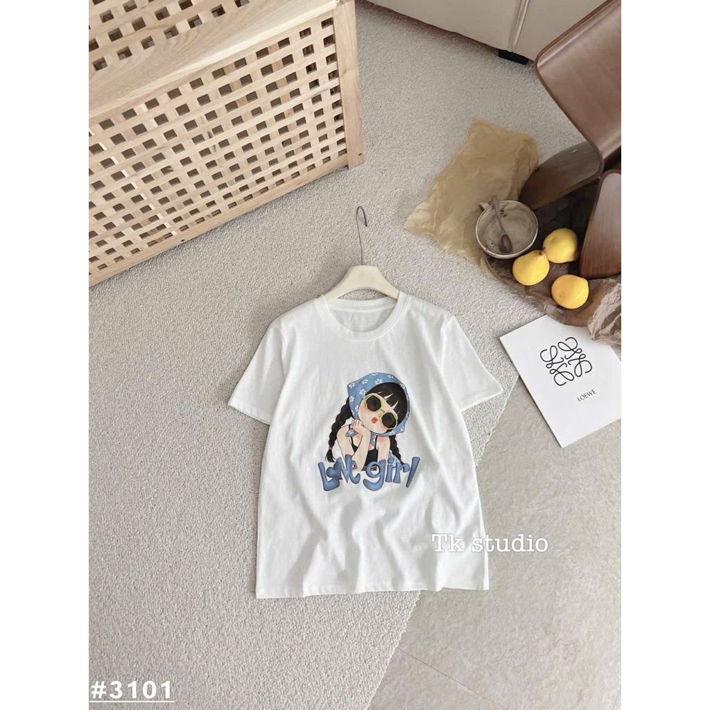 Áo hình cô gái love girl QC