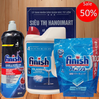 Combo bột rửa bát finish 2.2kg + nước làm bóng finish 800ml - hanoimart