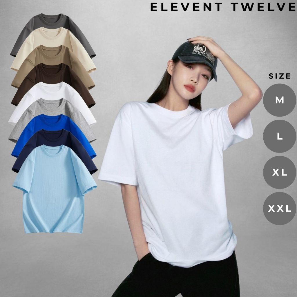 Áo thun nữ Elevent Twelve 100% cotton 2 chiều, áo thun nam oversize trơn style streetwear nam nữ đẹp