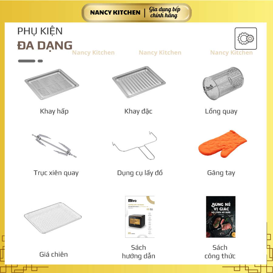 [Quà Tặng Chính Hãng] Phụ Kiện Nồi Chiên Hơi Nước OLIVO