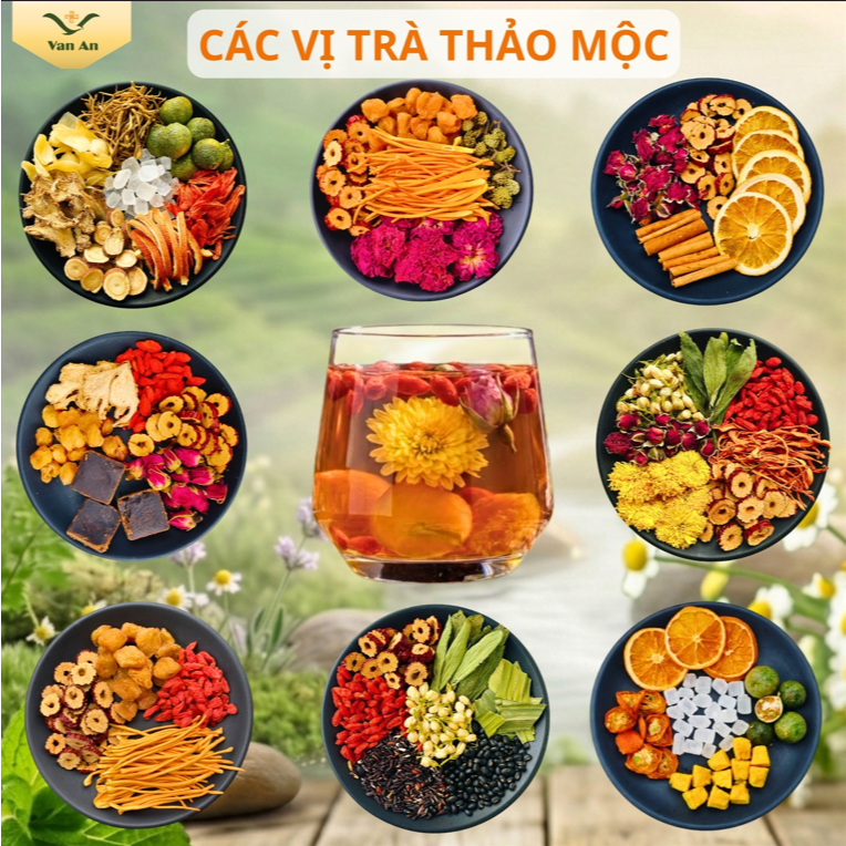 Trà Thảo Mộc Dưỡng Nhan Vạn An Giảm Stress Ngủ Ngon Detox Thanh Nhiệt Mát Gan Đẹp Da Ngừa Lão Hoá