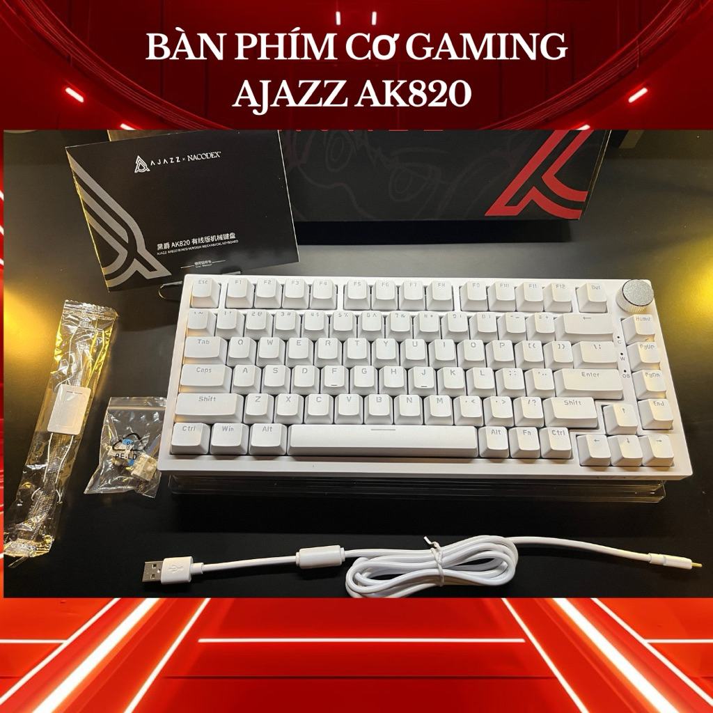Bàn Phím Cơ AJAZZ AK820 75% Chính Hãng Có Dây RGB Gasket Hot Swap Gõ Êm Gaming Văn Phòng LED RGB