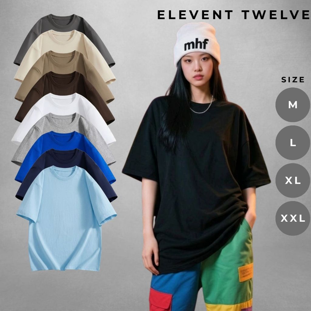 Áo thun nam nữ 100% cotton Elevent Twelve dày mịn, áo thun oversize basic unisex thời trang
