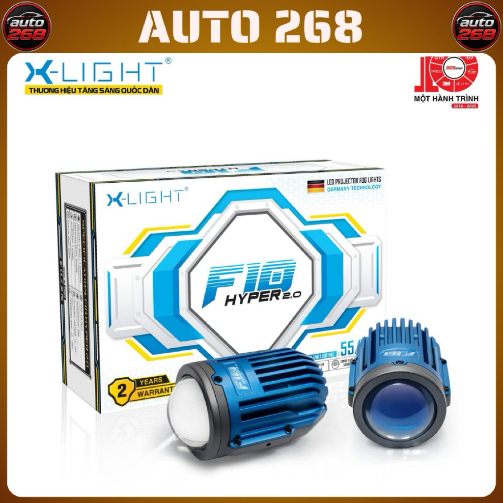 Đèn bi gầm XLIGHT F10 HYPER 2.0 inch NEW 2026 - Nhiệt màu 5000k, công suất 50/55W(giá 1 cặp)