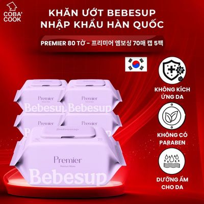 Combo 5 Gói Khăn Ướt Bebesup Primier 70 Tờ/Gói Nhập Khẩu Hàn Quốc Thương Hiệu Bebesup