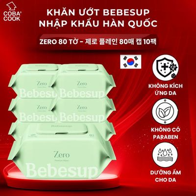 Combo 10 Gói Khăn Ướt Bebesup Zero 80 Tờ/Gói Nhập Khẩu Hàn Quốc Thương Hiệu Bebesup
