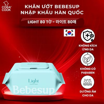 Khăn ướt Bebesup Light 80 Tờ/ Gói Nhập Khẩu Hàn Quốc Thương Hiệu Bebesup