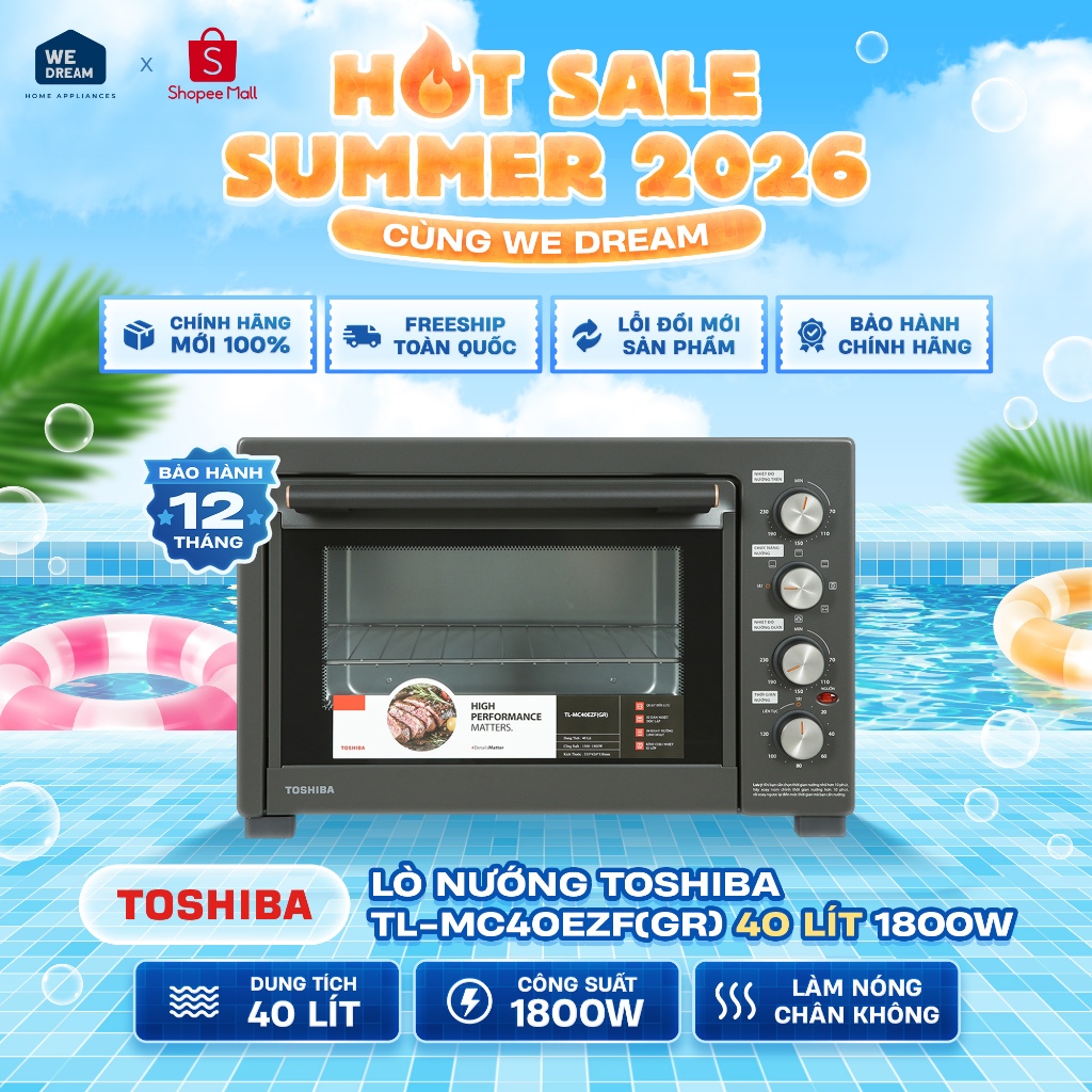 TL-MC40EZF(GR) - Lò Nướng Toshiba 40 Lít TL-MC40EZF(GR) 1800W - Hàng Chính Hãng, Mới 100%