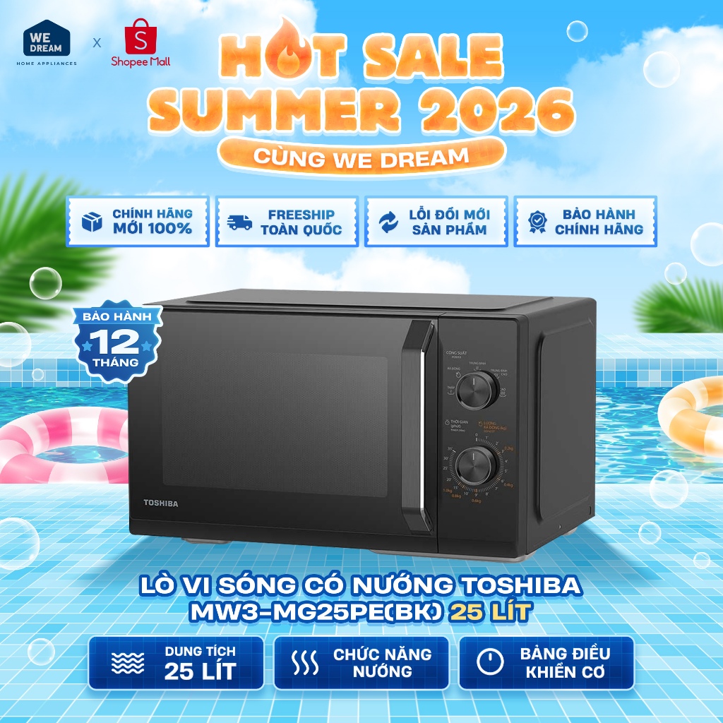 MW3-MG25PE(BK) - Lò Vi Sóng Có Nướng Toshiba 25 Lít MW3-MG25PE(BK) - Hàng Chính Hãng, Mới 100%