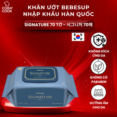 Khăn Ướt Nhập Khẩu Hàn Quốc Bebesup Signature 70 Tờ/Gói Thương Hiệu Bebesup