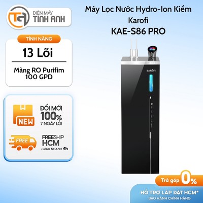 Máy Lọc Nước Nóng Lạnh Hydro-Ion Kiềm Karofi 13 Lõi KAE-S86 PRO