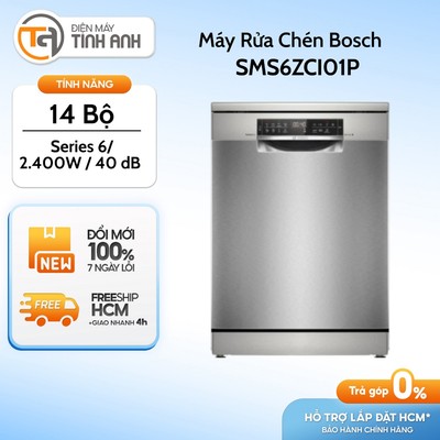 Máy Rửa Chén Độc Lập Bosch SMS6ZCI01P - 14 Bộ - Series 6 - Xuất Xứ Đức  [Giao Toàn Quốc]