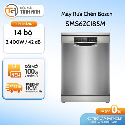 Máy Rửa Chén Bosch Series 6 SMS6ZCI85M - Dung Tích 14 Bộ - Xuất Xứ Đức  [Giao Toàn Quốc]