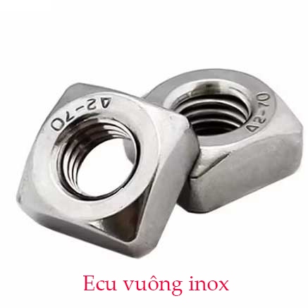 Ecu vuông inox 304, đai ốc vuông inox, M5 - M12