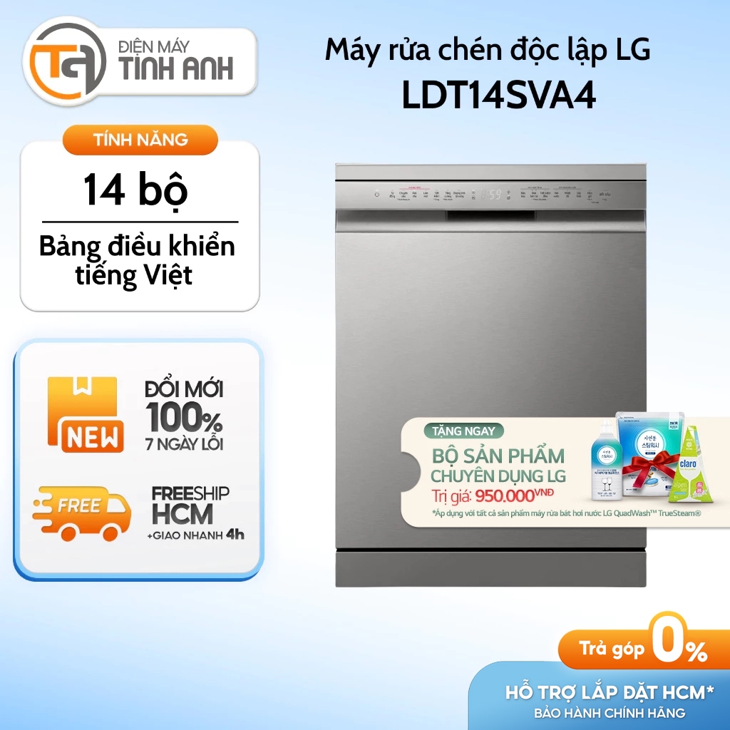 Máy Rửa Chén Độc Lập LG 14 Bộ LDT14SVA4 - [TOÀN QUỐC]