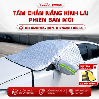 Tấm che nắng kính lái xe ô tô XCHAT phiên mới cải tiến tai voi cửa bên, 4 lớp tráng bạc chống nóng bảo vệ xe - Lỗi 1đổi1
