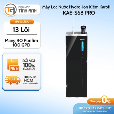 KAE-S68 PRO | Máy lọc nước Hydro-ion kiềm Karofi KAE-S68 PRO 13 lõi - 4 chế độ nước [GIAO 0Đ HCM]
