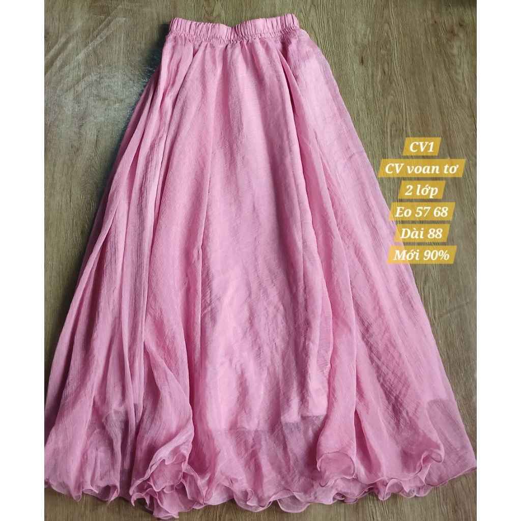 2hand Chân váy 2hand vintage thời trang công sở, lụa, linen, dạ tweet, jean