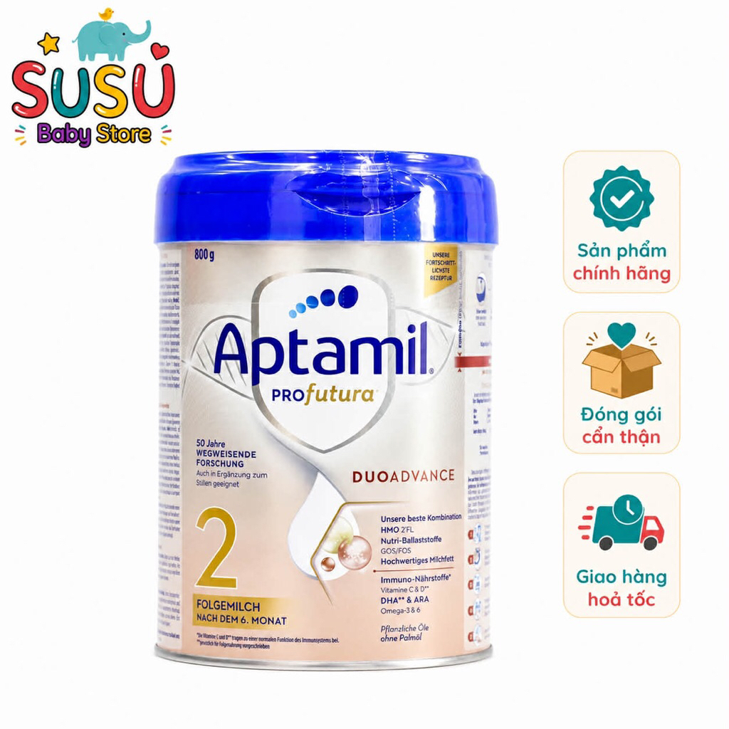 Sữa Aptamil Bạc Đức số 2 - Aptamil Profutura 2 Cho Trẻ Sau 6 Tháng Tuổi Hộp 800g