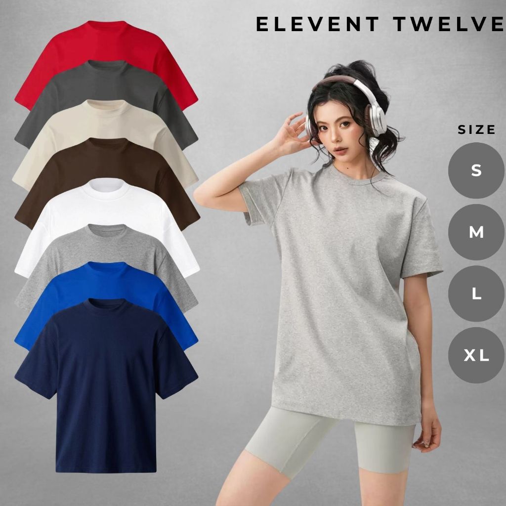 Áo thun nữ Boxy trơn Elevent Twelve, áo phông nam nữ unisex chất cotton dày dặn cao cấp đứng dáng