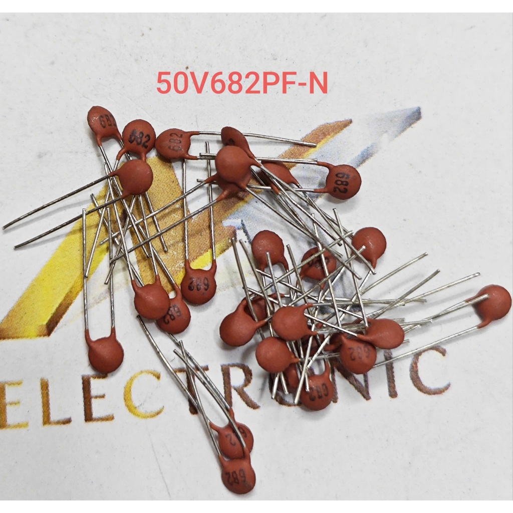 (Combo 30 con) Tụ gốm không phân cực 682 682pF 50V màu nâu - Tụ gốm 682P màu nâu