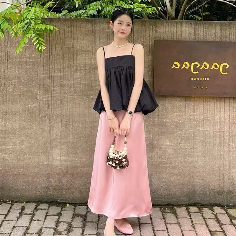 Áo 2 dây bí phồng có dây điều chỉnh dáng babydoll , áo 2 dây đi biển mùa hè chất gió nhăn cao cấp A17 SUTANO | BigBuy360 - bigbuy360.vn
