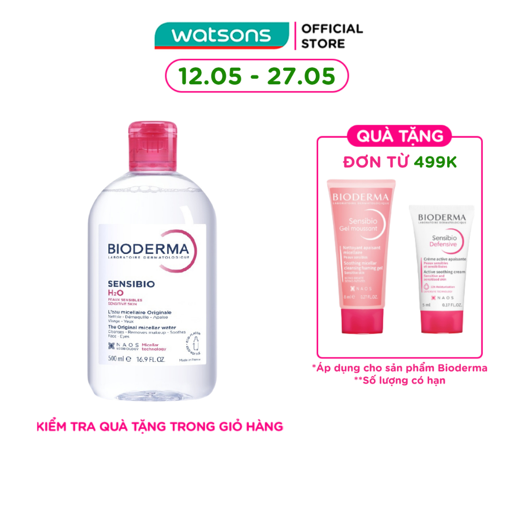 Nước Tẩy Trang Dành Cho Da Nhạy Cảm Bioderma Sensibio H20 500ml