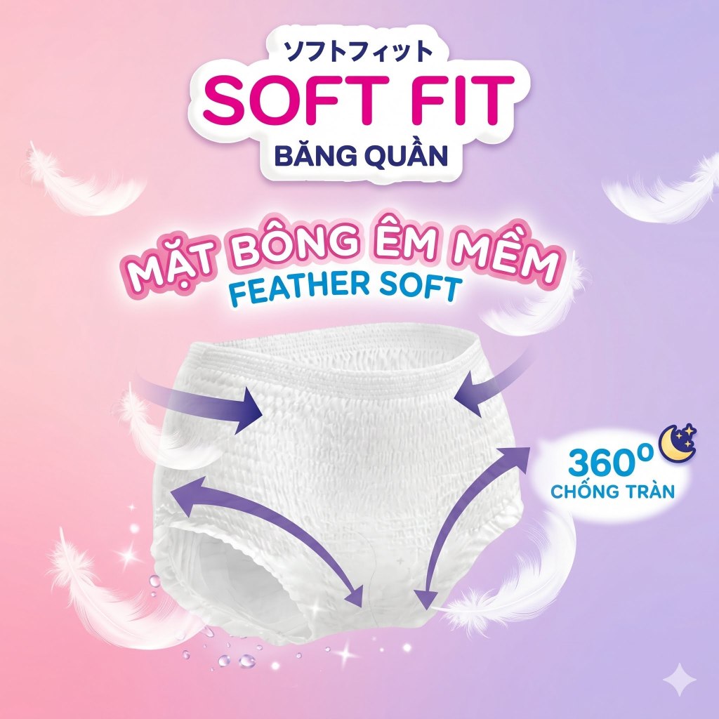 BĂNG QUẦN SOFT FIT 14+2 – THẤM HÚT SIÊU TRÀN, CHỐNG TRÀN VƯỢT TRỘI, MỀM MẠI NHƯ VẢI COTTON