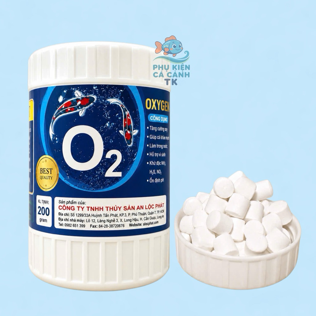 Oxy Fast (Hộp 200g) - Viên sủi oxy cấp tốc cho hồ cá cảnh