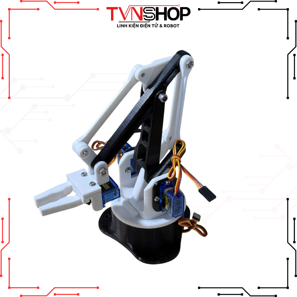 CÁNH TAY ROBOT 4 BẬC TỰ DO (4 DOF) IN 3D CHẤT LƯỢNG CAO - TVN SHOP®