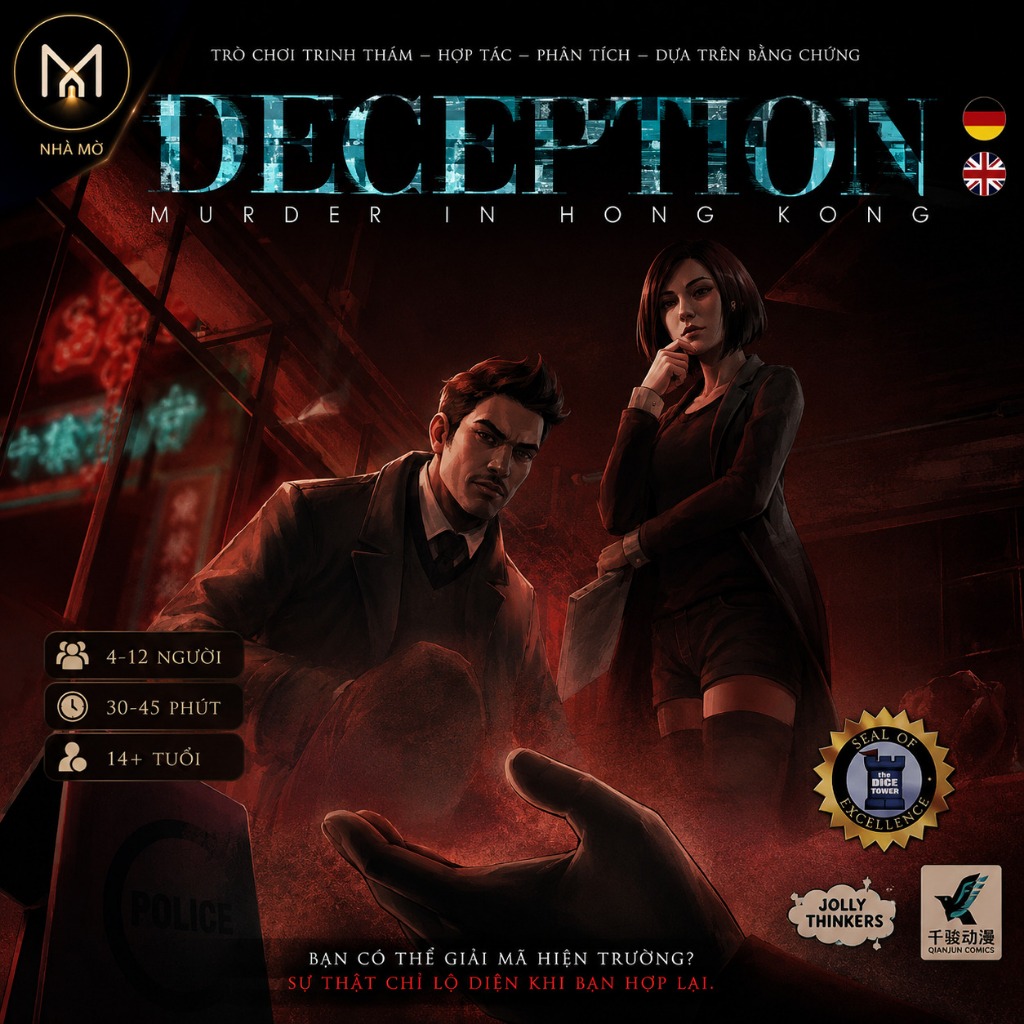 Deception Board Game Phá Án Suy Luận Bluff Tìm Hung Thủ 4-12 Người - Nhà Mờ Boardgame