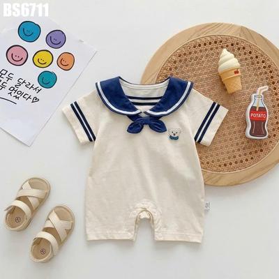 Body Đùi Thủy Thủ Viền Xanh Navy Đính Gấu Cho Bé Trai Sơ Sinh 1 2 Tuổi MINTSCLOSET Quảng Châu BS6711