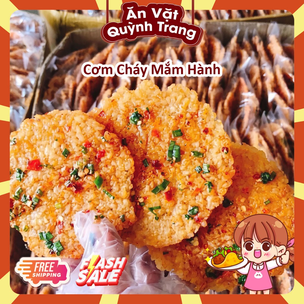 500G Cơm Cháy Chiên Mắm Hành Siêu Giòn, Cơm Cháy Chiên Mắm Hành Bể Loại 1, Cơm Cháy Mắm Cay, Ăn Vặt