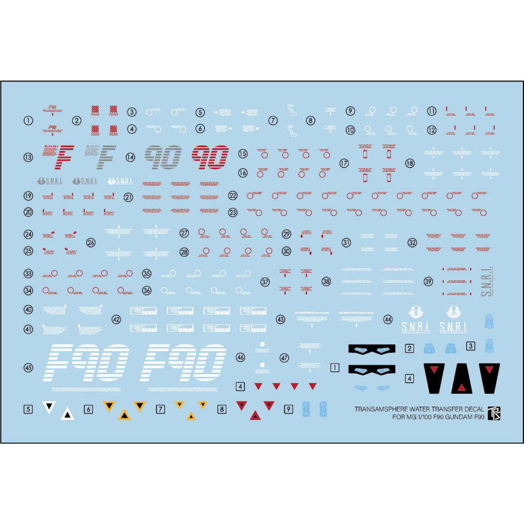 Đề can - Decal nước cho mô hình lắp ráp MG F90 Gundam