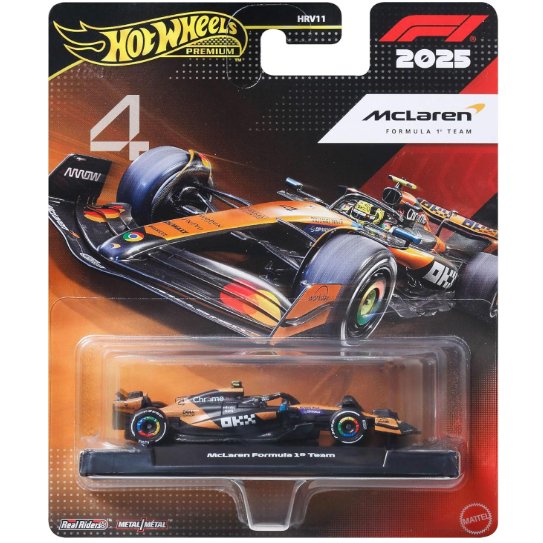 Xe mô hình tỉ lệ 1:64 CHÍNH HÃNG Hot Wheels Premium Formula 1 2025 F1 McLaren Formula 1 Team số 4