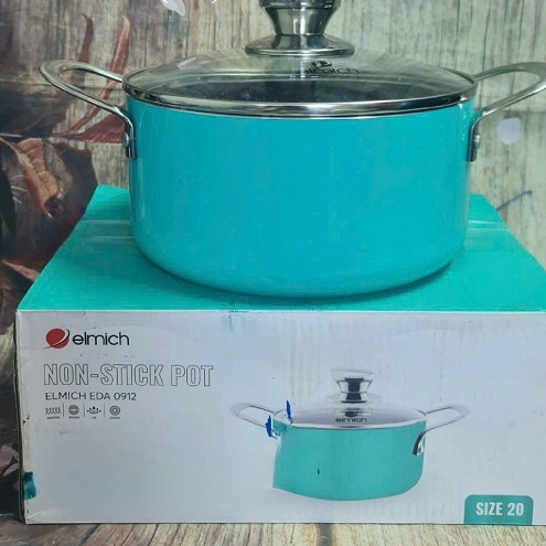 nồi inox Elmich 3 đáy size 20cm - nồi inox Elmich nắp kính nấu bếp từ