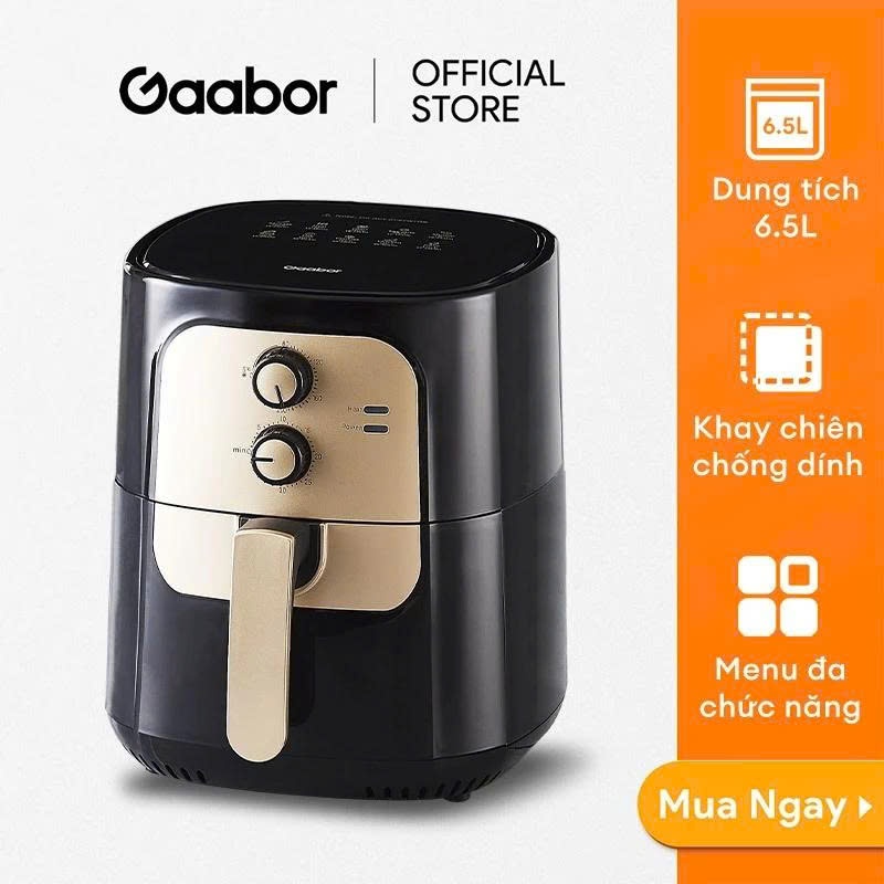 Nồi chiên không dầu GAABOR 6.5 lít AF65M-BK01A dung tích lớn, công suất mạnh 1400W nồi chiên đa năng