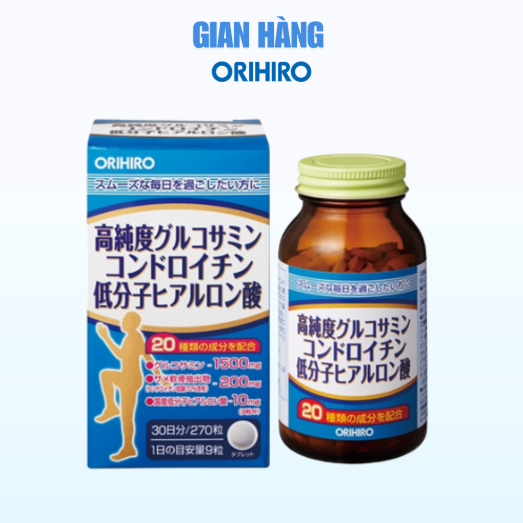 Viên uống bổ xương khớp tổng hợp Glucosamine và Chondroitin Orihiro 270 viên