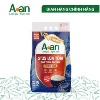 Combo 2 túi gạo AAN ST25 Lúa Tôm túi 5kg