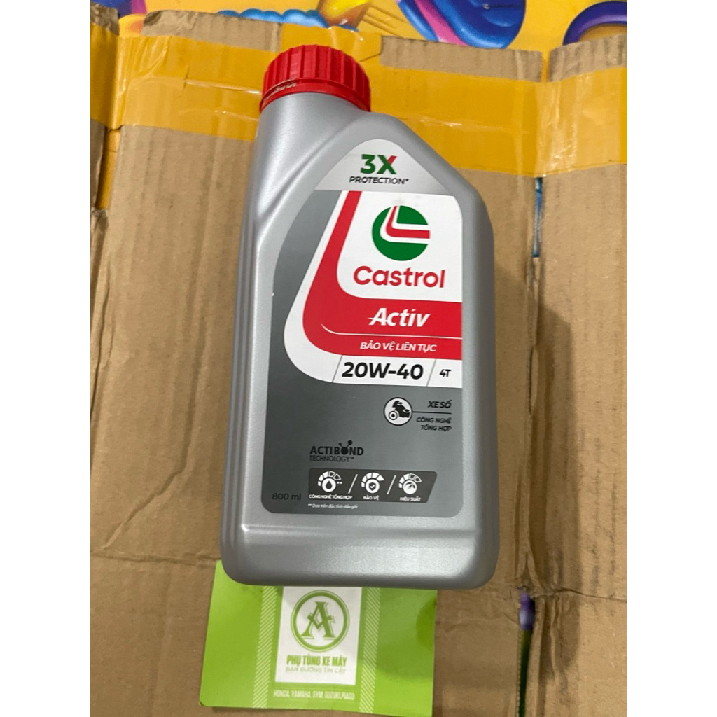 1 Hộp dầu nhớt  Castrol Active 800ml [ xe số ]