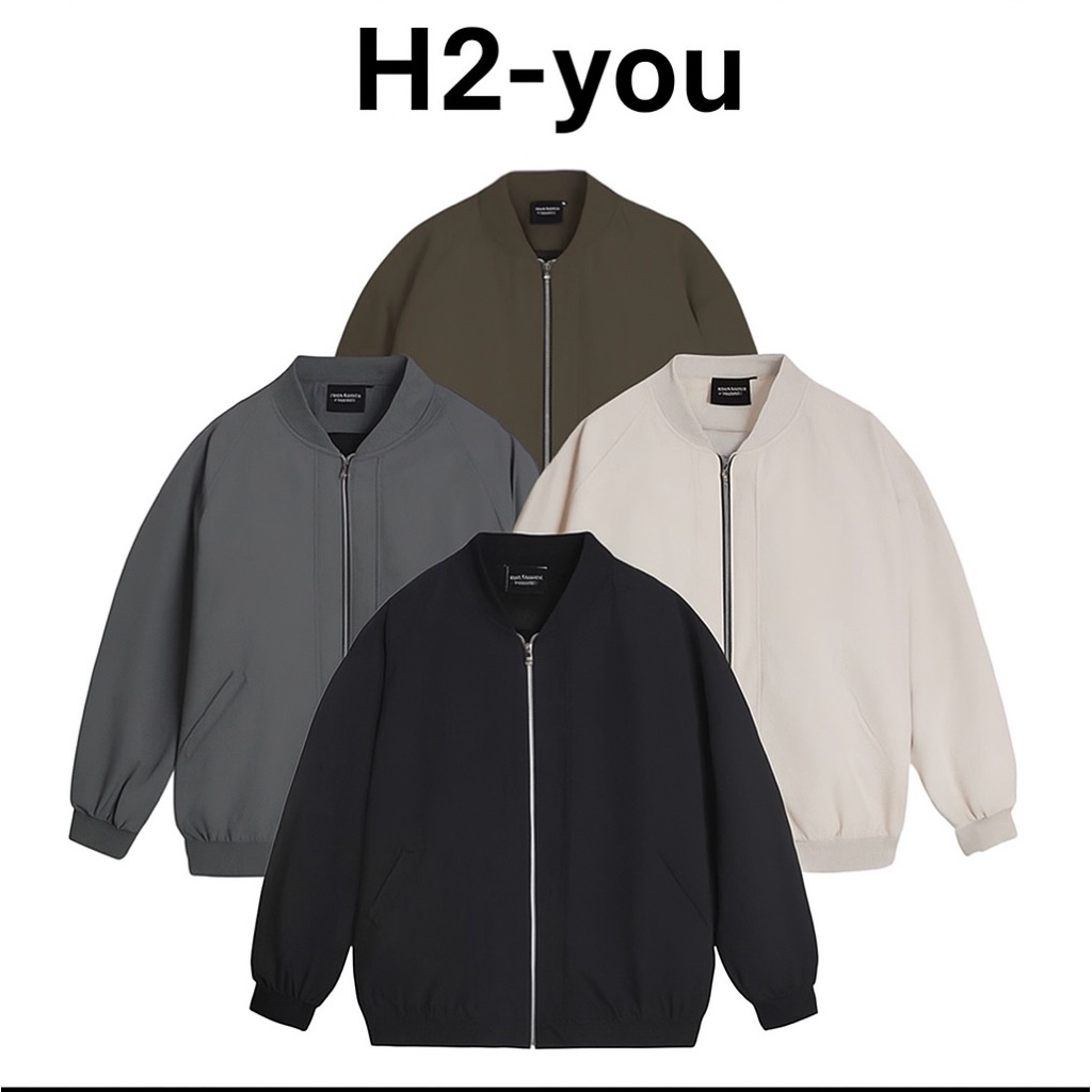 Áo khoác bomber dù hai lớp trượt nước cản gió chống tia UV menwear jacket