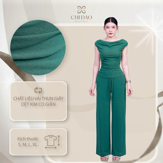 CHIDAOBOUTIQE 4781 SET SUÔNG GIẤY CỔ THUYỀN co giãn thoải mái dành cho mùa hè mát mịn 3 màu 4Size