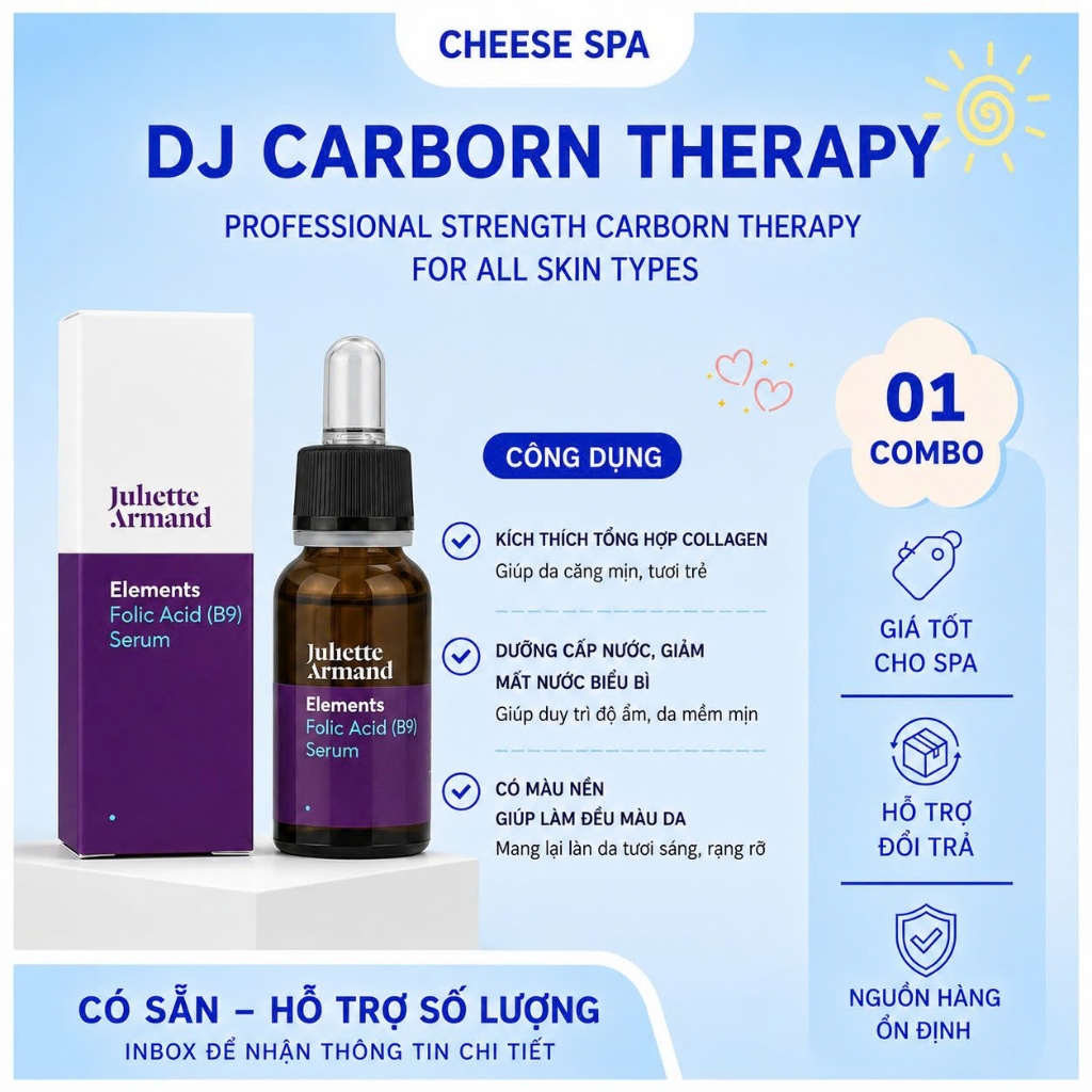 Juliette Armand Elements Folic Acid B9 Serum 20ml – Serum Vitamin B9 Cấp Ẩm, Phục Hồi Da, Hỗ Trợ Làm