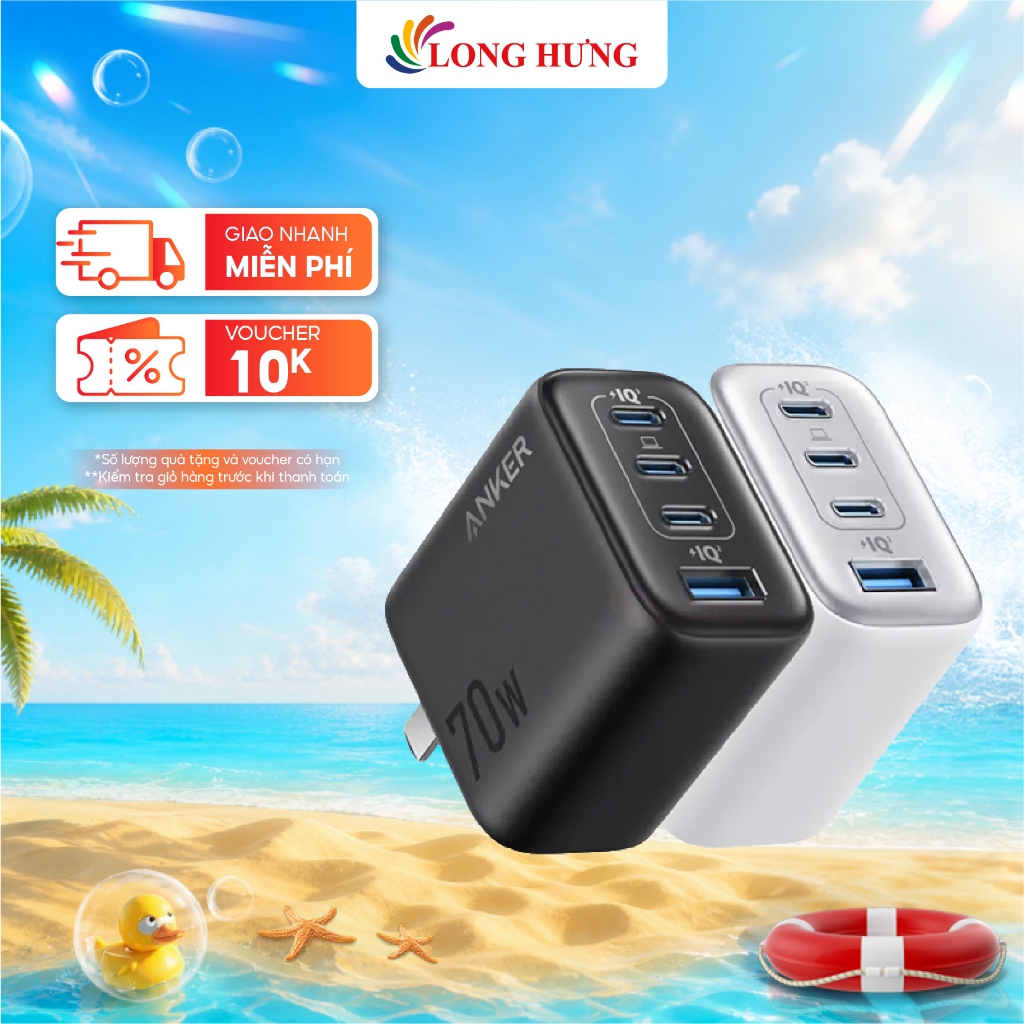 Cốc sạc Anker Zolo Fast Charging 1USB 3Type-C 70W A121C - Hàng chính hãng