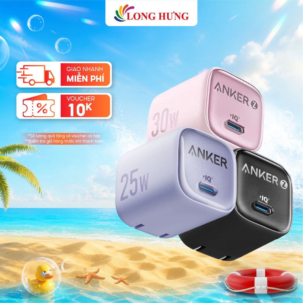 Cốc sạc Anker Zolo 1Type-C PIQ 3.0 20W A2699/25W A2656/30W A2698 - Hàng chính hãng