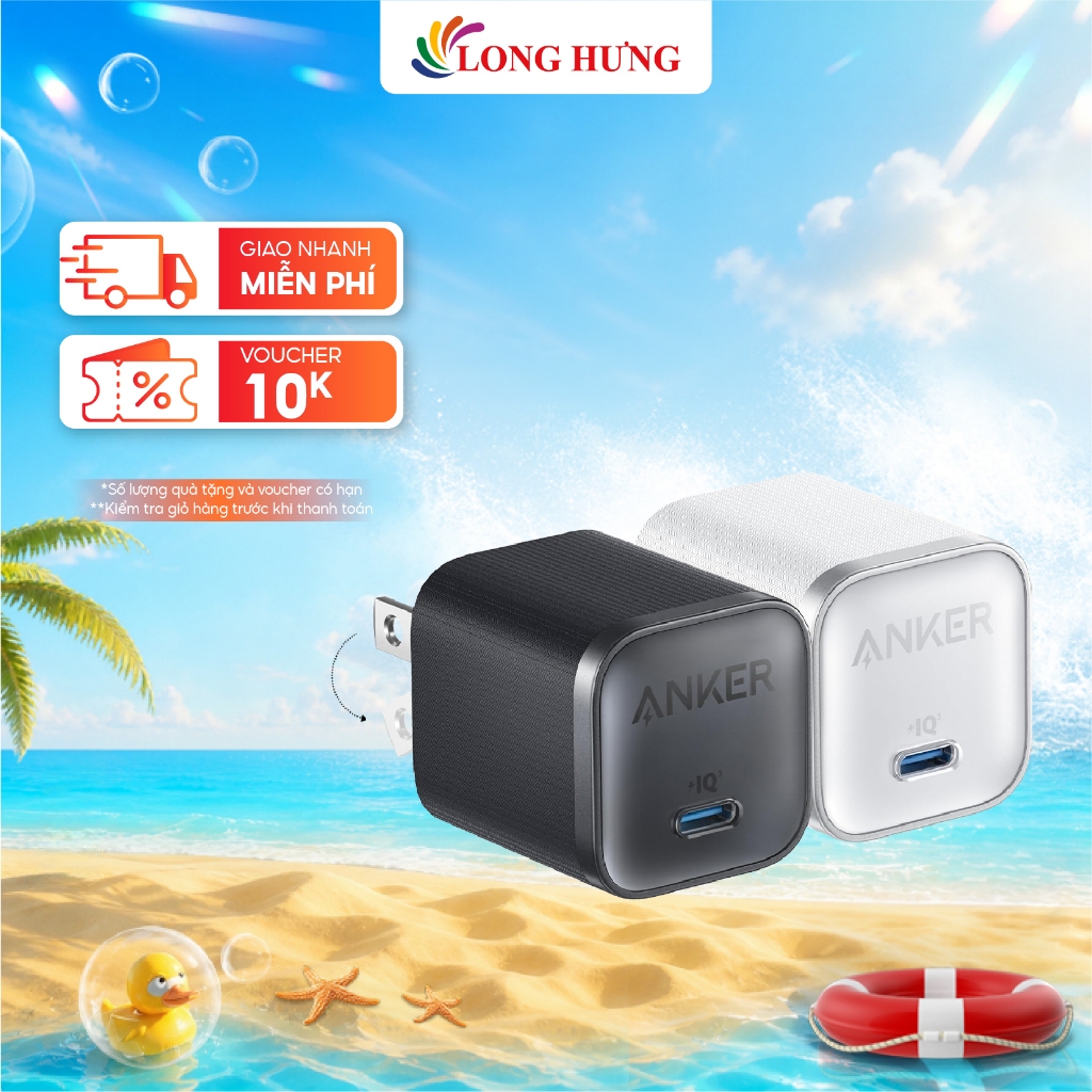 Cốc sạc Anker Nano 1C Compact Fast Charger 45W A2692 - Hàng chính hãng
