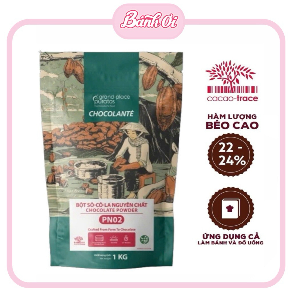 Bột socola / bột cacao nguyên chất Grand Place 1kg