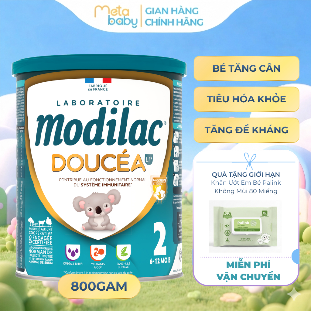 [HOT - DATE 12/2026] Sữa bột Modilac Doucea số 2 Nội Địa Pháp (800g)